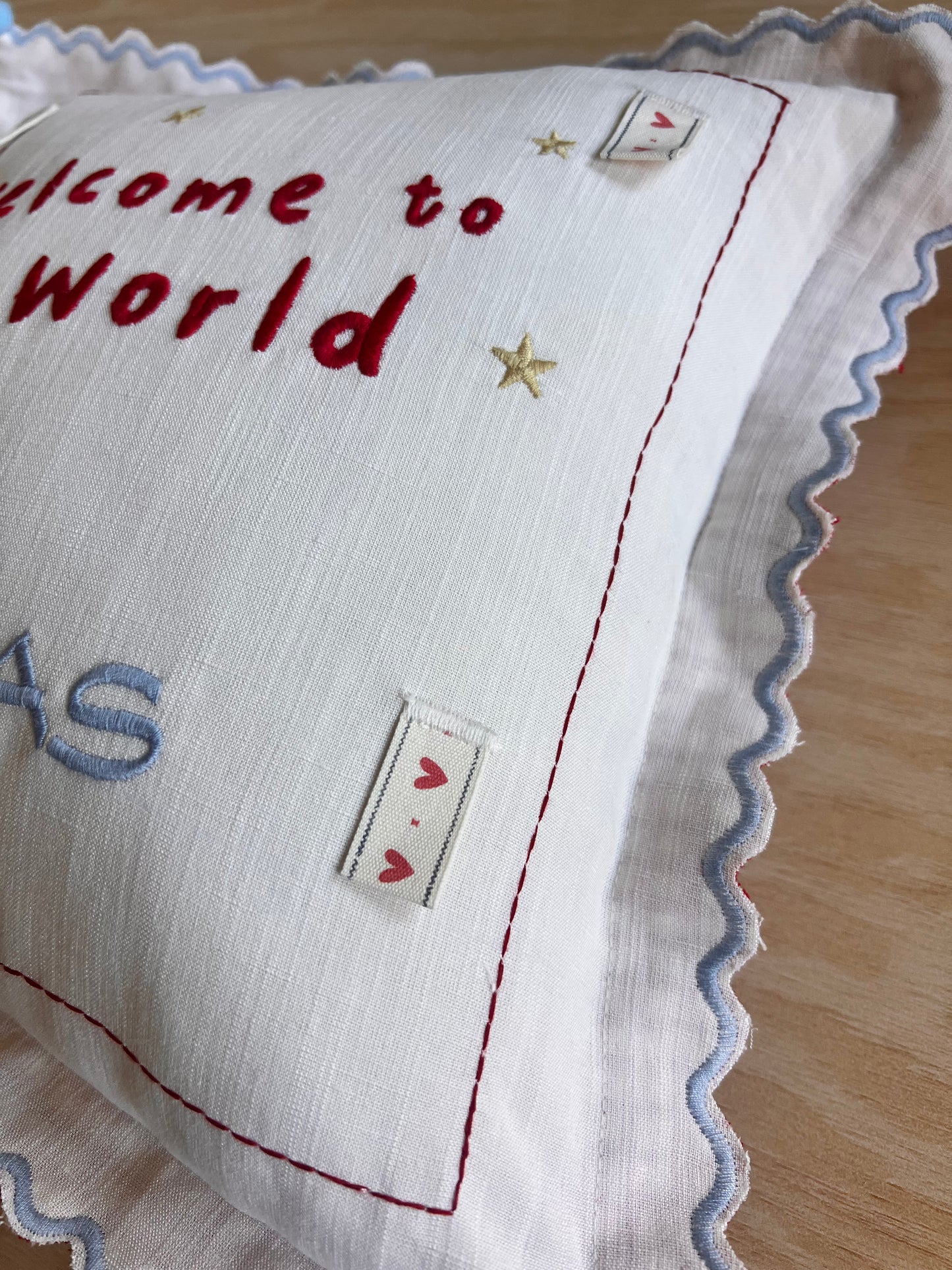 Takı yastığı welcome mavi