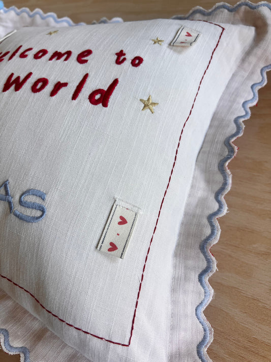 Takı yastığı welcome mavi