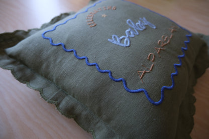 Yeşil bebek odası yastığı