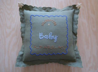 Yeşil bebek odası yastığı