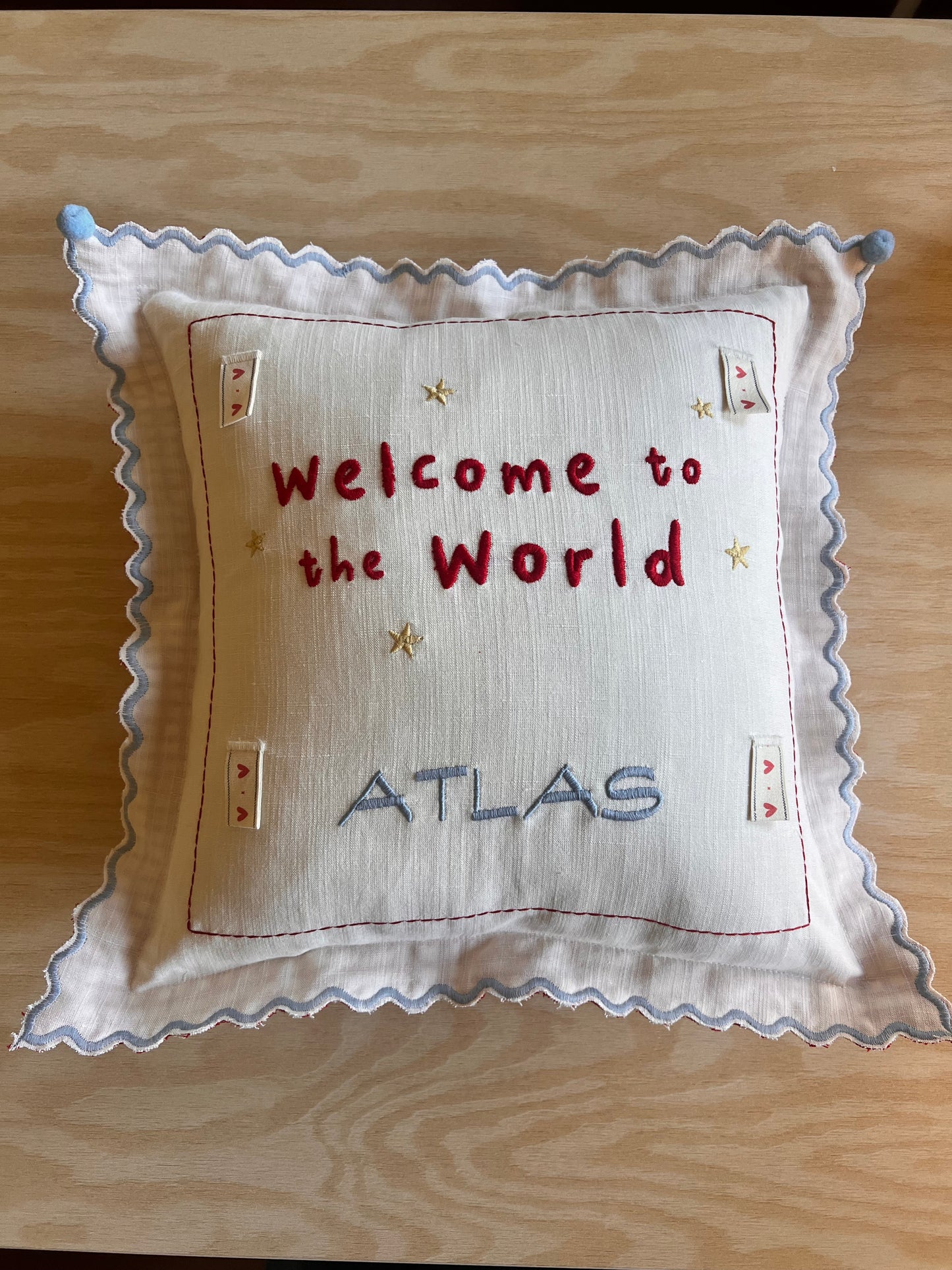 Takı yastığı welcome mavi