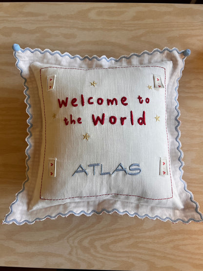 Takı yastığı welcome mavi