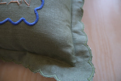 Yeşil bebek odası yastığı